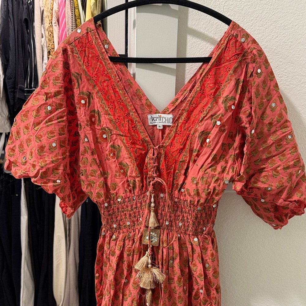 Block print maxi dress